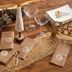 ŠERPA stolová zlatá flitrová 19x300cm