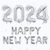 Set balónkový Happy Ney Year 2024 stříbrný