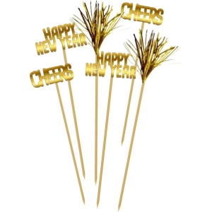 Set dekorac na skleniky Happy New Year 12 ks