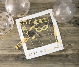 SET do fotokoutku  Best Wedding s rámečkem a balónky