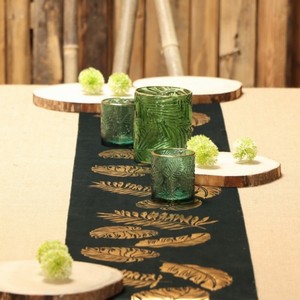 SVÍCEN skleněný Listy zelený