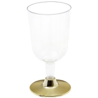 Skleni�ky na v�no zlat� 200 ml 6 ks