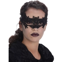 Škraboška černá krajková