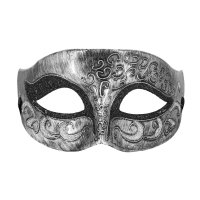 Škraboška karnevalová stříbrná