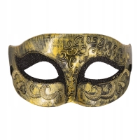 Škraboška karnevalová zlatá