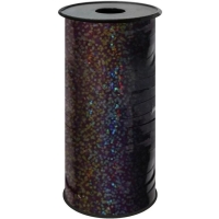 Stuha holografická černá 92 m