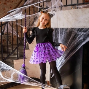 Sukn tylov fialov s arodjnicemi s LED