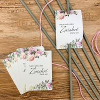 Svatební kartičky na prskavky Květy 8 ks