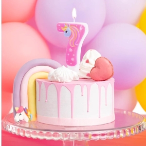 Sv��ka dortov� Jednoro�ec "7" 8 cm