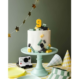 Svíčka dortová číslo 9 žlutá 6 cm