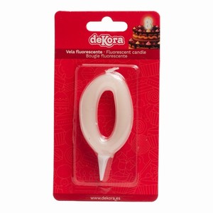 Svíčka dortová číslo 0 fluorescentní 6 cm