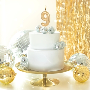 Svka dortov leskl "9" zlat 6 cm