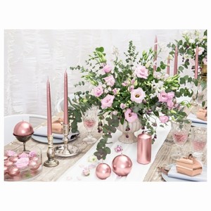 Svíčka kónická metalická růžové zlato 10 ks