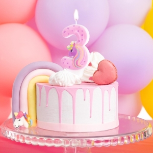Svka dortov Jednoroec "3" 8 cm