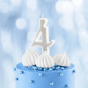 Svka narozeninov slo "4" tpytiv stbrn 7 cm