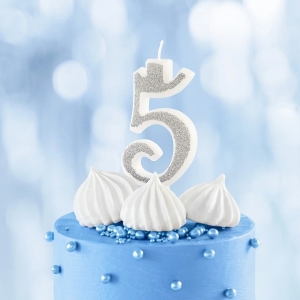 Svka narozeninov slo "5" tpytiv stbrn 7 cm
