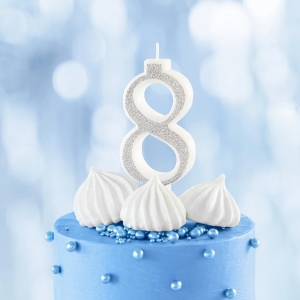 Svka narozeninov slo "8" tpytiv stbrn 7 cm