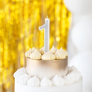 Svka narozeninov slo "1" tpytiv stbrn 13 cm