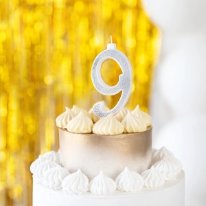 Svka narozeninov slo "9" tpytiv stbrn 13 cm