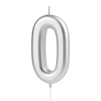 Sv��ka narozeninov� ��slo "0" st��brn� 7 cm