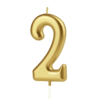 Sv��ka narozeninov� ��slo "2" zlat� 7 cm