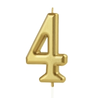 Sv��ka narozeninov� ��slo "4" zlat� 7 cm