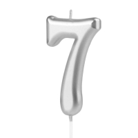 Sv��ka narozeninov� ��slo "7" st��brn� 7 cm