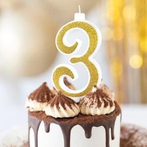 Svka narozeninov slo "3" tpytiv zlat 13 cm