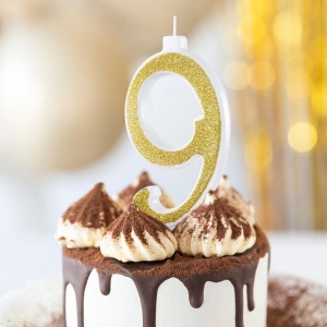Svka narozeninov slo "9"  tpytiv zlat 13 cm