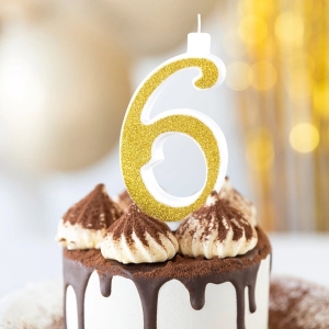 Svka narozeninov slo "6" tpytiv zlat 13 cm