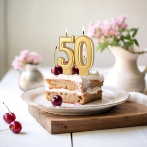 Svka narozeninov "50" zlat 8 cm