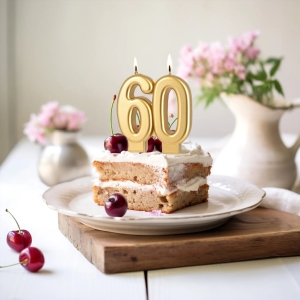 Svka narozeninov "60" zlat 8 cm