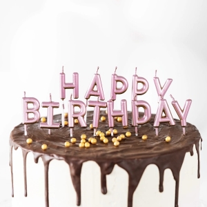 Svky dortov Happy Birthday rose gold