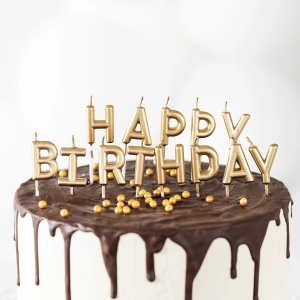 Svky dortov Happy Birthday zlat