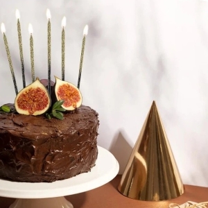 Svky dortov erno-zlat tpytiv 13 cm 6 ks