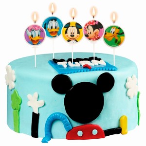 Svky dortov kulat Mickey a ptel 3 cm 5 ks