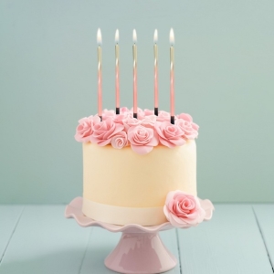 Svíčky dortové ombre zlato-krémové 15 cm 5 ks