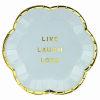TALÍŘE Live Laugh Love světle modré 13cm 6ks
