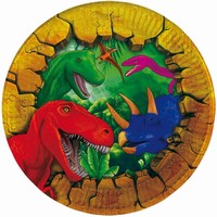 TALÍŘKY papírové Dinosauři 18cm 6ks