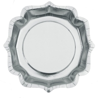 Talíře metalické stříbrné 21 cm