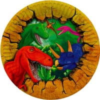Talíře papírové Dinosauři 23 cm 8 ks