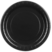 Talíře papírové černé 18 cm 6 ks
