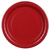 Talíře papírové tmavě červené 23 cm 6 ks