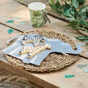 Papírové talíře ve tvaru slona  - luxusní kvalita 8 ks