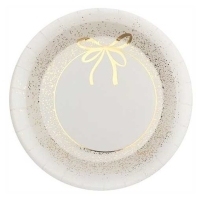 Tal��e slonov� kost se zlatou ma�li�kou 23cm 10 ks