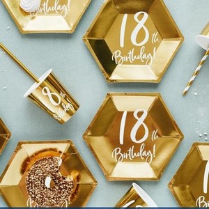 TALE paprov 18.narozeniny zlat 20cm