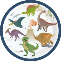 Talířky papírové Dinosauři 18 cm 8 ks