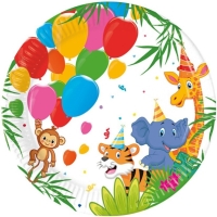 Talířky papírové Džungle balónky 20 cm 8 ks