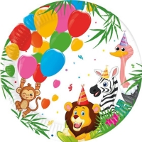 Talířky papírové Džungle balónky 23 cm 8 ks