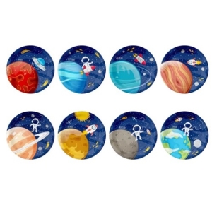 Talířky papírové Vesmír 18 cm 8 ks